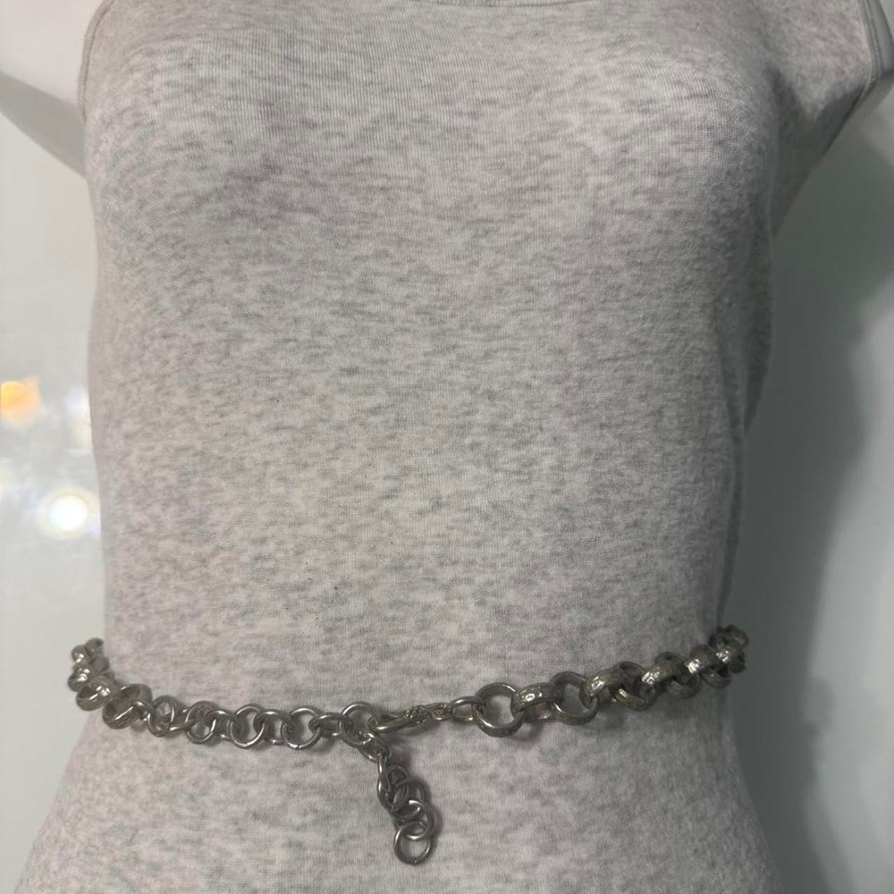 XXS Grey chain belt with silver hardware 26"
